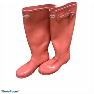 Hunter Pink Tall Gloss Rainboots